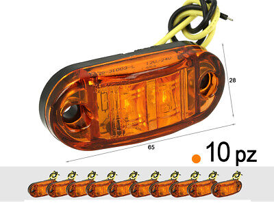 10 Pezzi Fanali Laterali Led 24V 12V Aracione Per Luci Ingombro Cortesia Targa