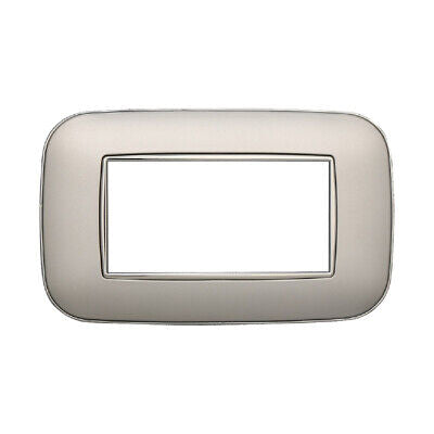 ETTROIT Placca Orbis Serie Moon 4P Colore Silver Compatibile Con Bticino