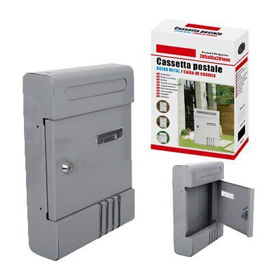 Cassetta Postale Modello Moderno Chiusura a Chiave Colore Grigio 205x65x291mm
