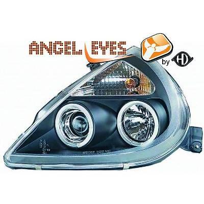 Coppia fari fanali anteriori TUNING KA 96-08 neri con anelli = ANGEL EYES =