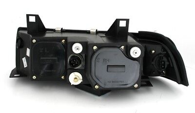 Coppia Fari Fanali Anteriori Tuning CCFL Angel Eyes per E36 Coupé Cromati