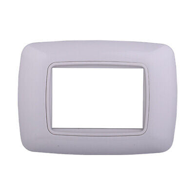ETTROIT Placca Plastica Bombata Serie Space 3P Colore Bianco Completo