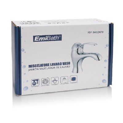 Kit Miscelatore Monocomando per Bagno Rubinetto Lavabo Argento Cromato Misura