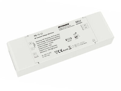 Alimentatore Dimmerabile CV 12V 75W Con Pulsante N.O. e Telecomando RF 2.4G Per