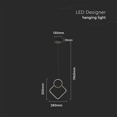 Lampadario LED a Sospensione 12W dal Design Moderno 28*196m Colore Nero 3000K