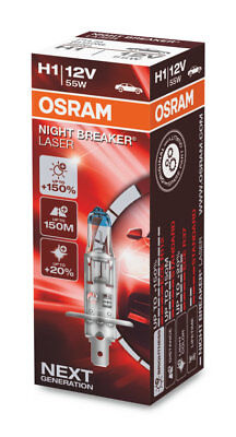 1 Lampada Lampadina Luce OSRAM NIGHT BREAKER [LASER] H1 (P14.5s) 12V 55W SCATOLA