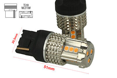 Lampada Led 7740 T20 WY21W 12V 45W No Polarita Arancione Super Potente Frecce