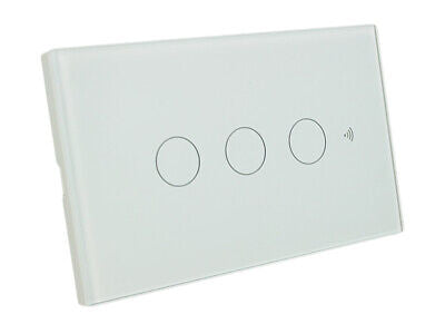 Interruttore Wifi Da Parete Pannello Touch 3 Tasti Colore Bianco + RF 433