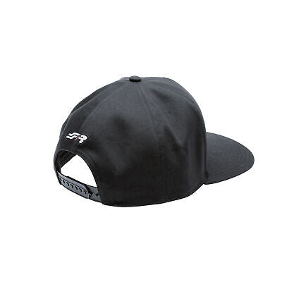 Cappellino Snapback in cotone nero modello con logo ricamato SR,
