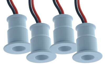4 PZ Faretto Led Da Incasso 1W DC 12V Caldo 3000K Carcassa Bianca Angolo