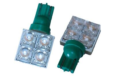 Coppia 2 Lampade Led T10 Con 4 F5 Flux Laterale Colore Verde Green 12V 0,2W <p>