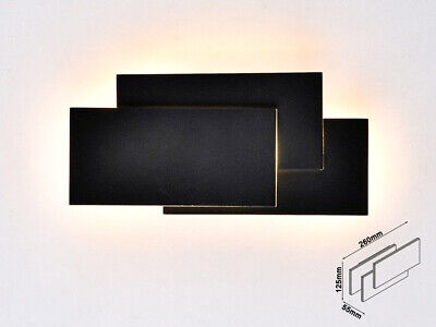 Applique Lampada LED da Muro 12W 4000K Carcassa Nera Rettangolare con Forme Sov