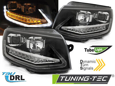HEADLIGHTS TUBE LIGHT DRL BLACK SEQ fits T6 15-19