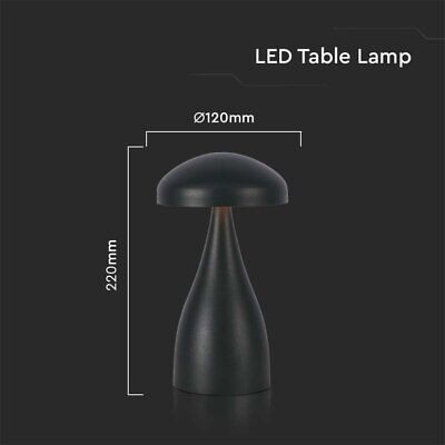 Lampada LED da Tavolo 1W con Batteria 1800mAh Ricaricabile USB C Colore Nero in