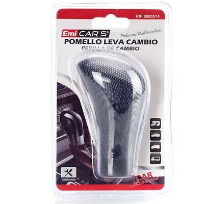 Autoricambi Pomello Leva Cambio 9cm, Universale in Effetto Fibra di Carbonio