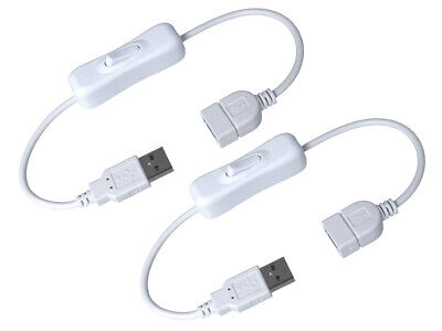 2 PZ Cavo USB con Interruttore on/off a Bilanciere Per Lampada da Scrivania LED