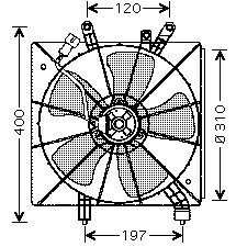 Elettroventola radiatore acqua completa CIVIC 01-05 -/AC MAN/AUTOM.