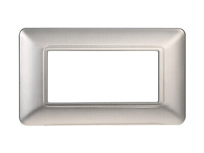 ETTROIT Placca Plastica Serie Starlight 4P Colore Silver Compatibile Con Vimar