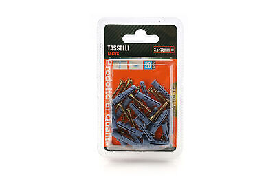 Kit 20 pcs Tasselli &Oslash;5x25mm Con Viti 3,5x25mm <ul><li>Kit Ø5x25mm