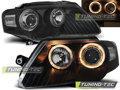 HEADLIGHTS ANGEL EYES BLACK fits PASSAT B6 3C 03.05-10