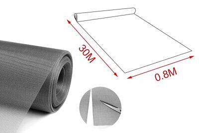 30 Metri Rete Zanzariera In Fibra di Vetro Larghezza 80cm Maglia 1.8X1.6mm