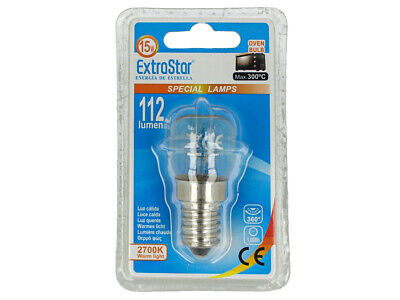 Lampadina Da Forno e Microonde E14 15W 230V 112 Lumen 2700K Resistente Alta Tem
