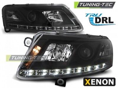 COPPIA FARI FANALI ANTERIORI TUNING DRL LUCE DIURNA  A6 04>08 XENON DI SERIE