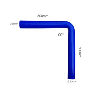 Curva blu 90° Manitor id.60mm l.500mm silicone rinforzato 4 strati