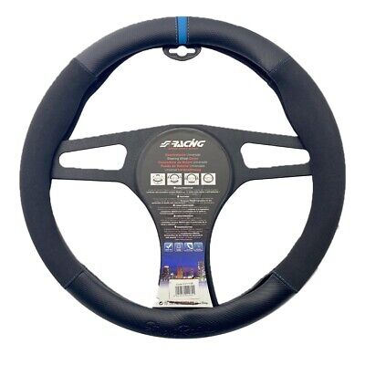 Coprivolante Sporty Blu Ecopelle microfibra carbon look per volanti con