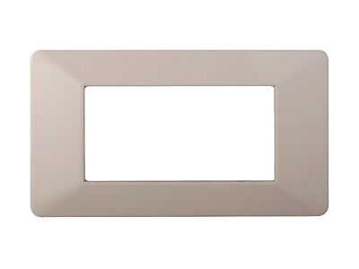 ETTROIT Placca Plastica Serie Starlight 4P Colore Sabbia Compatibile Con Vimar