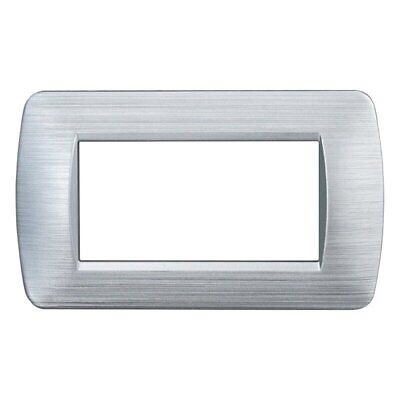 ETTROIT Placca Plastica Serie Space 4P Colore Silver Satinato Compatibile Con