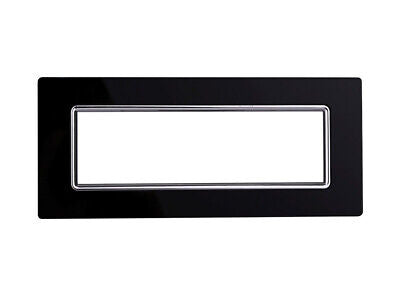 ETTROIT Placca In Vetro Serie Starlight 7P Colore Nero Compatibile Con Vimar