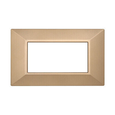 ETTROIT Placca Piramide Serie Moon 4P Colore Oro Compatibile Con Bticino