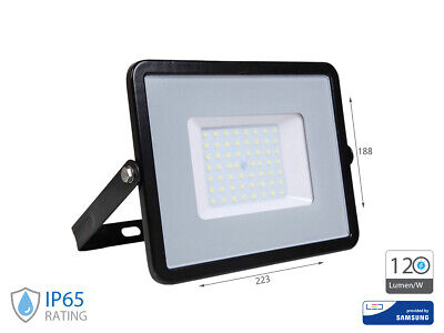 Faro Led Flood Slim Alta Luminosita 120lm/W 50W 6000lm Freddo 6400K Carcassa