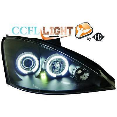 Coppia fari fanali anteriori TUNING FOCUS 98-03 nero ANGEL EYES CCFL