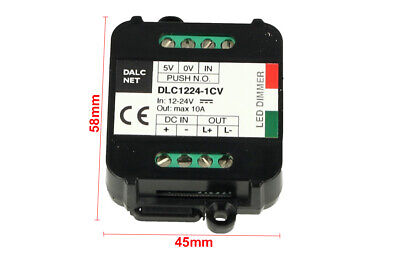 Dalcnet Easy Led Fader Dimmer Driver 12V 24V 10A Con Pulsante N.O. Push