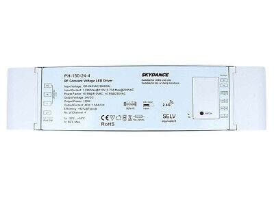 Alimentatore Dimmerabile CV 24V 150W 4 Canali Con Pulsante N.O. e Telecomando