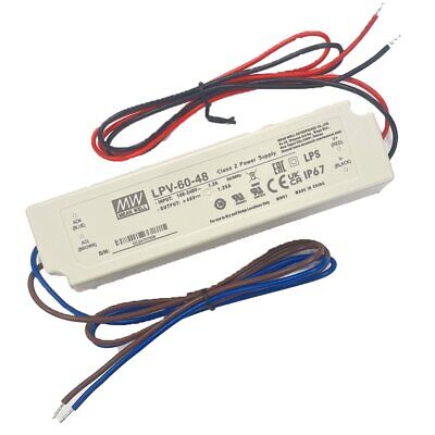 MeanWell LPV-60-48 Alimentatore Trasformatore CV 60W 48V 1,25A Impermeabile