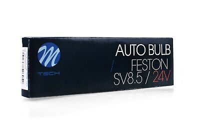 LOTTO DI 10 PEZZI Lampada M-TECH C5W 24V/5W T11x36 SV8.5 CLEAR
