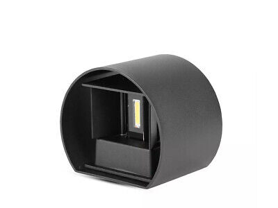Applique Led Da Parete Bryana 6W 4000K Carcassa Nera Circolare IP65 Doppio