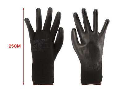 12 Paia Guanti da Lavoro Nero Taglia L 9 Con Rivestimento in Lattice <ul>