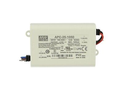 Led Driver CC MeanWell APC-25-1050 Trasformatore 1050mA 9V-24V DC 25W Corrente