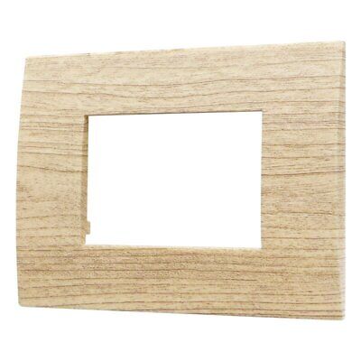 ETTROIT Placca Plastica Serie Venus 3P Colore Legno Chiaro Compatibile Con