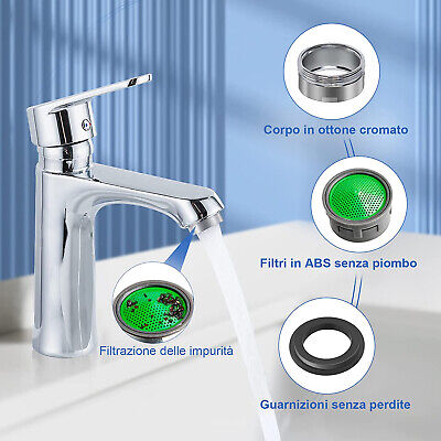 Kit 9pcs Aeratori per Rubinetto &Oslash;24mm con Chiave di Serraggio