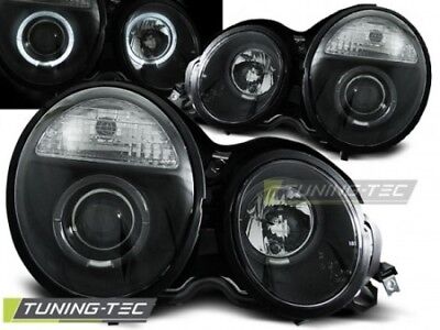 Coppia Fari Fanali Tuning W210 Classe E 95-05.99 ANGEL EYES Nero