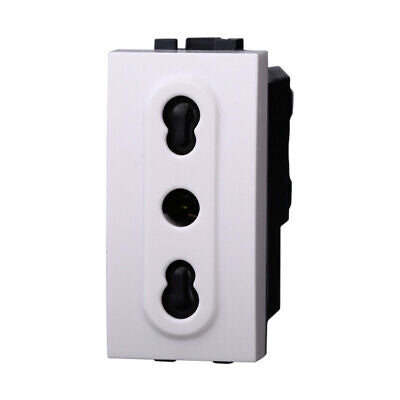 ETTROIT Presa Bipasso Bivalente 2P+T 10/16A Colore BIANCO Compatibile Con