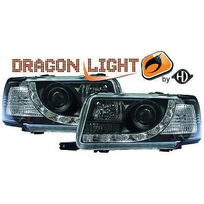 Coppia fari fanali anteriori TUNING 80 91-94 nero con Dayline a LED