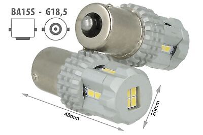Lampada Led BA15S 1156 P21W 12 Smd 3020 Bianco Super Luminoso Luci Diurne