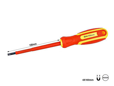 Cacciavite Isolato a Taglio 4X100mm Lama Isolante Per Elettricista