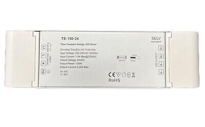 Alimentatore Dimmerabile CV 24V 150W Triac ELV Pulsante N.O. Varialuce Su 220V
